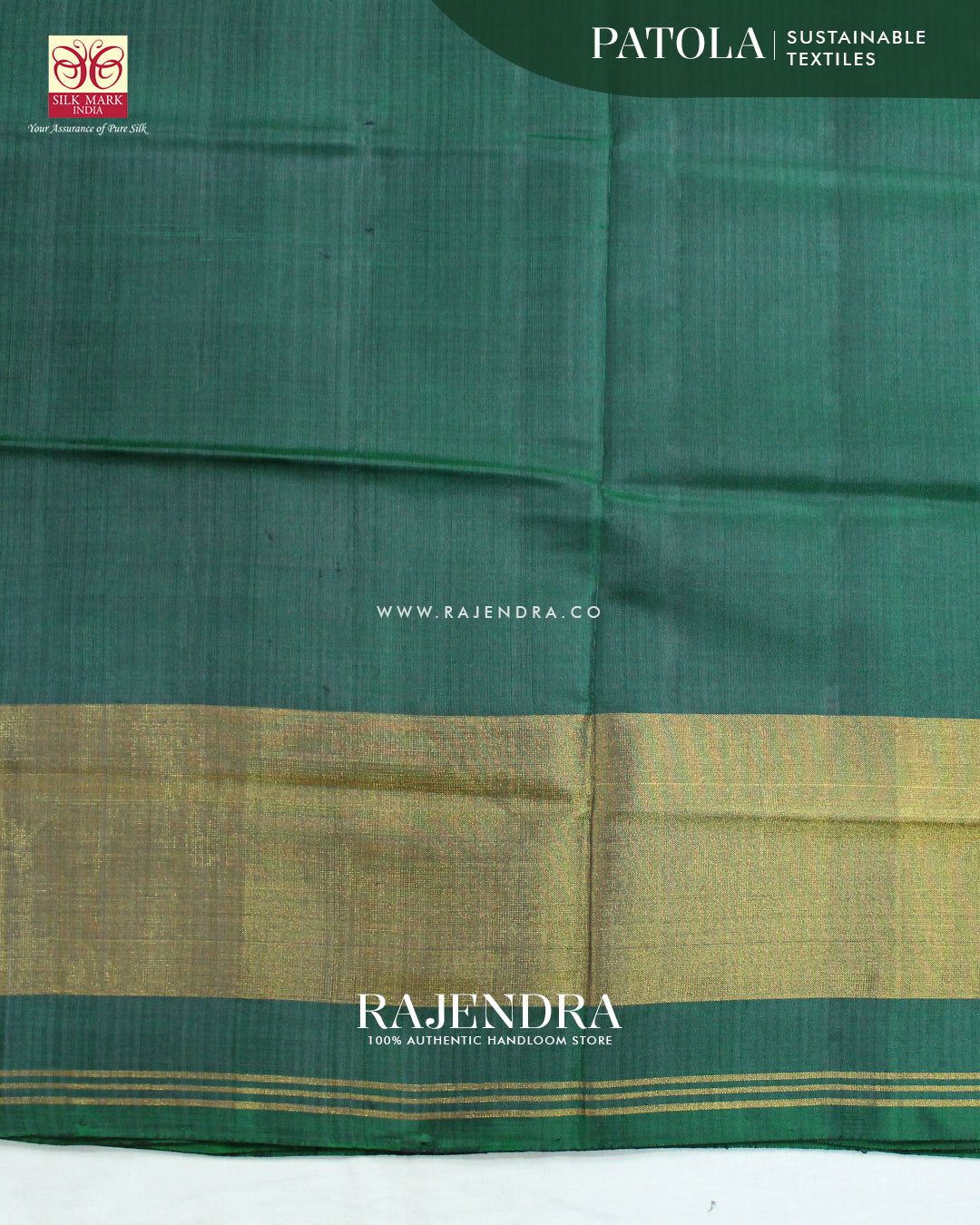 Traditional Buttonful Design Green Single Ikat Rajkot Patola Saree