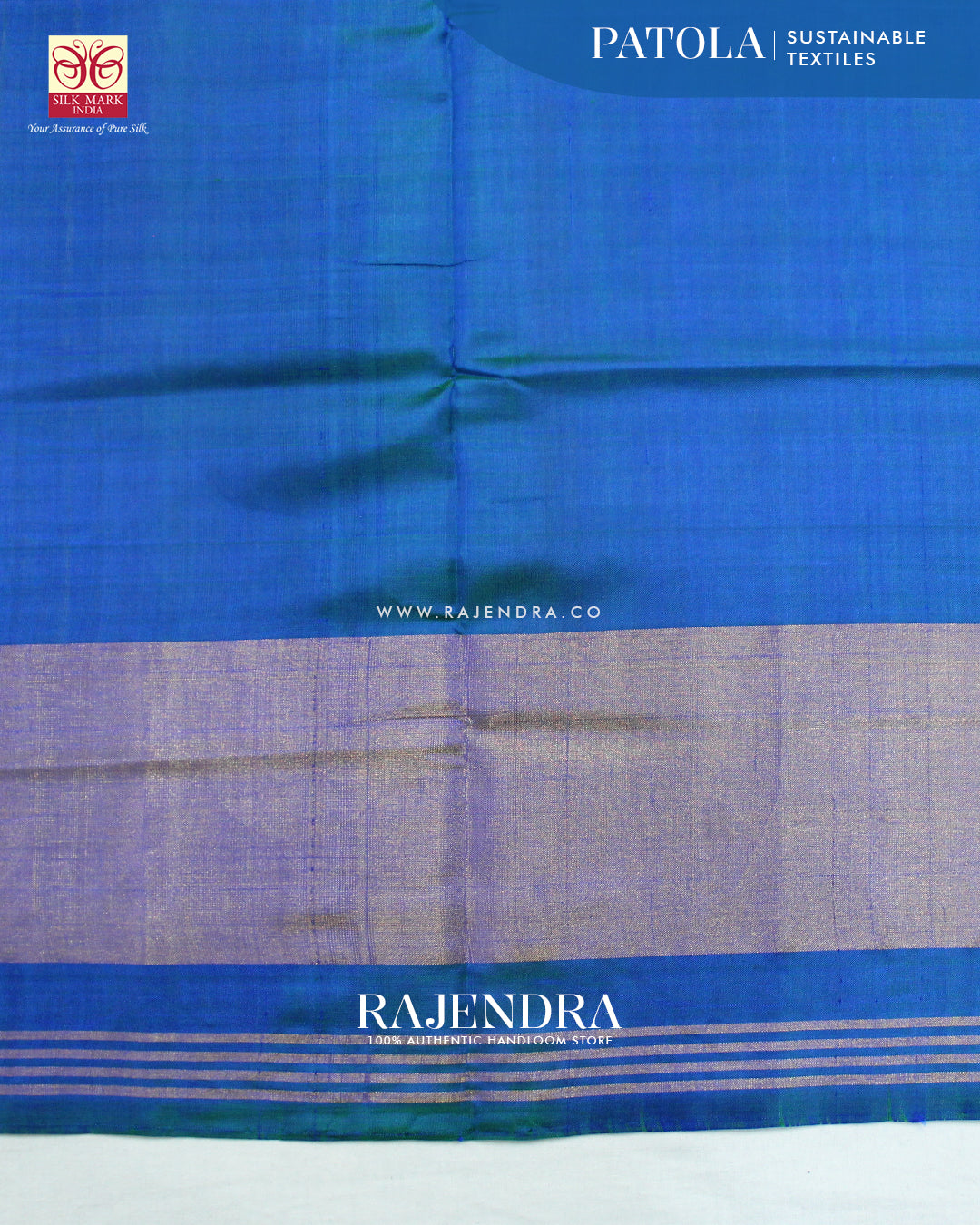 Traditional Buttonful Design Light Blue Single Ikat Rajkot Patola Saree