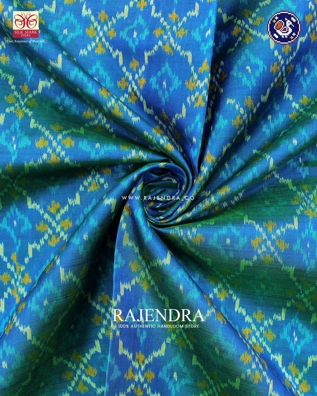Traditional Buttonful Design Light Blue Rajkot Patola Saree