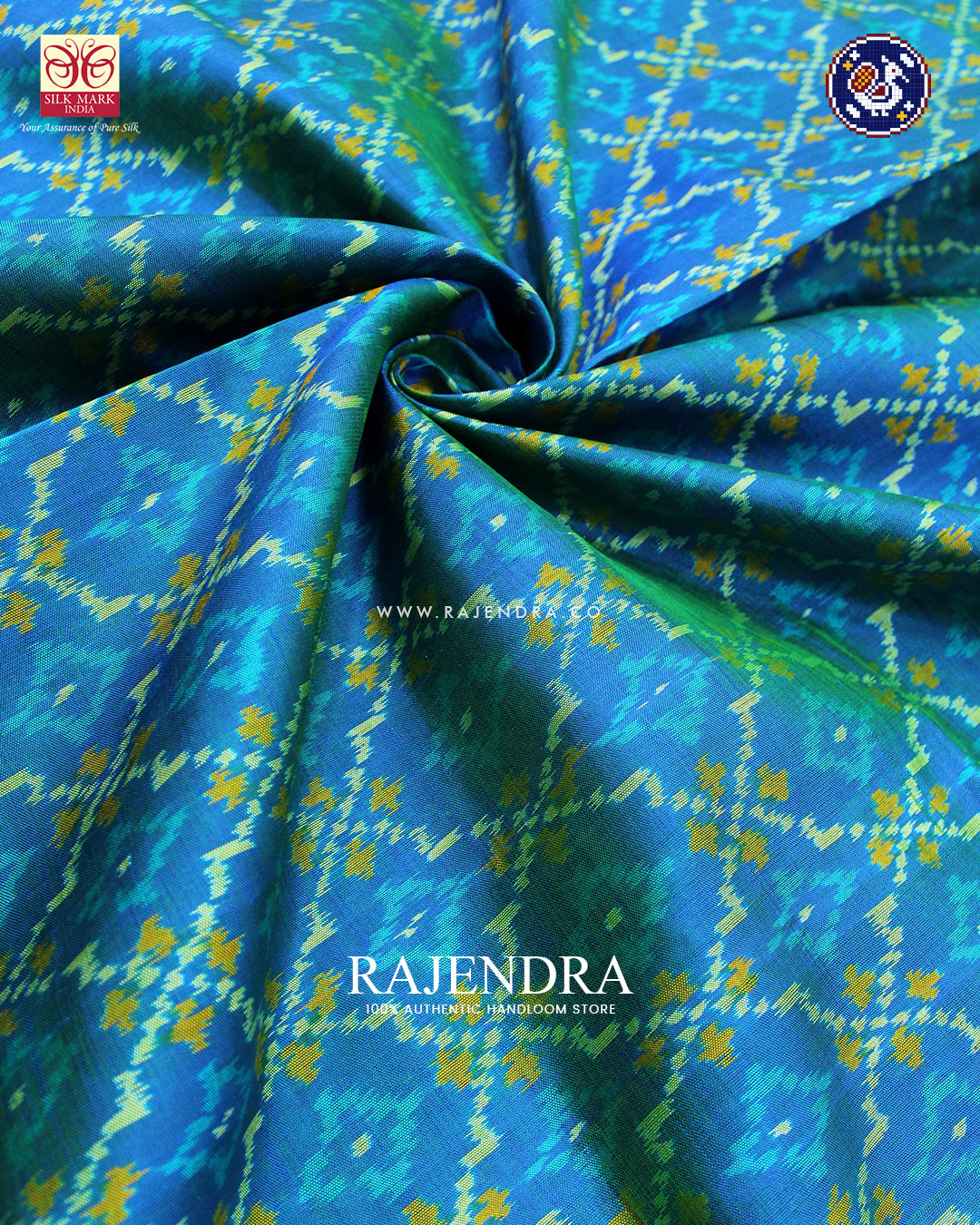 Traditional Buttonful Design Light Blue Rajkot Patola Saree