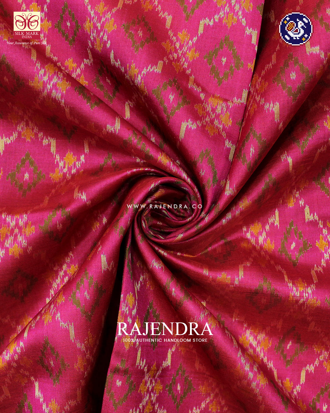 Traditional Buttonful Design Pink and Purple Rajkot Patola Saree