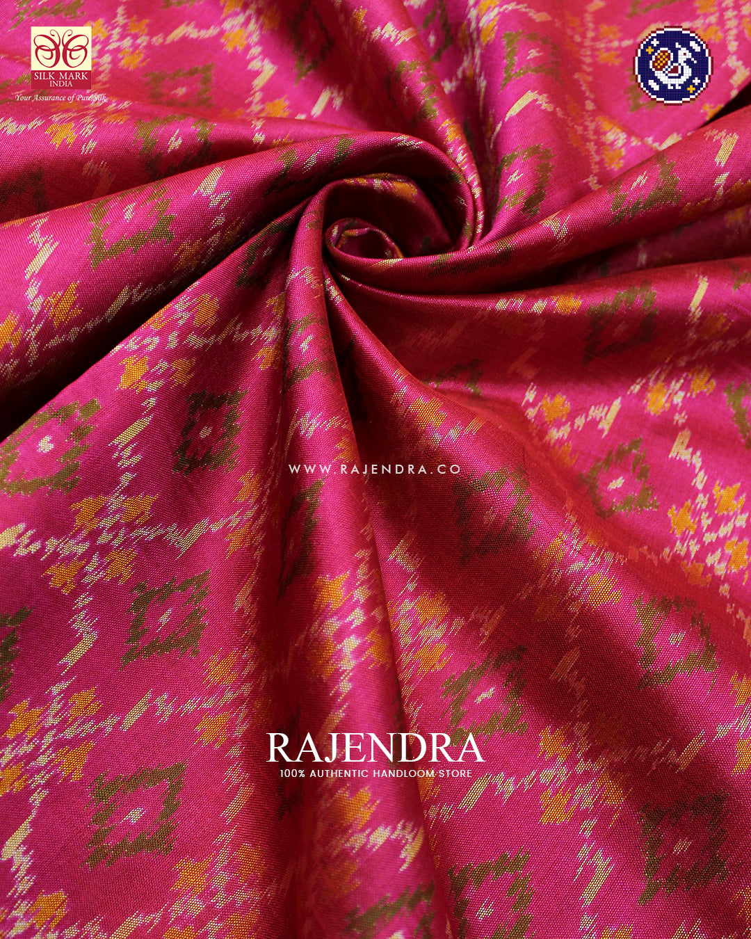 Traditional Buttonful Design Pink and Purple Rajkot Patola Saree