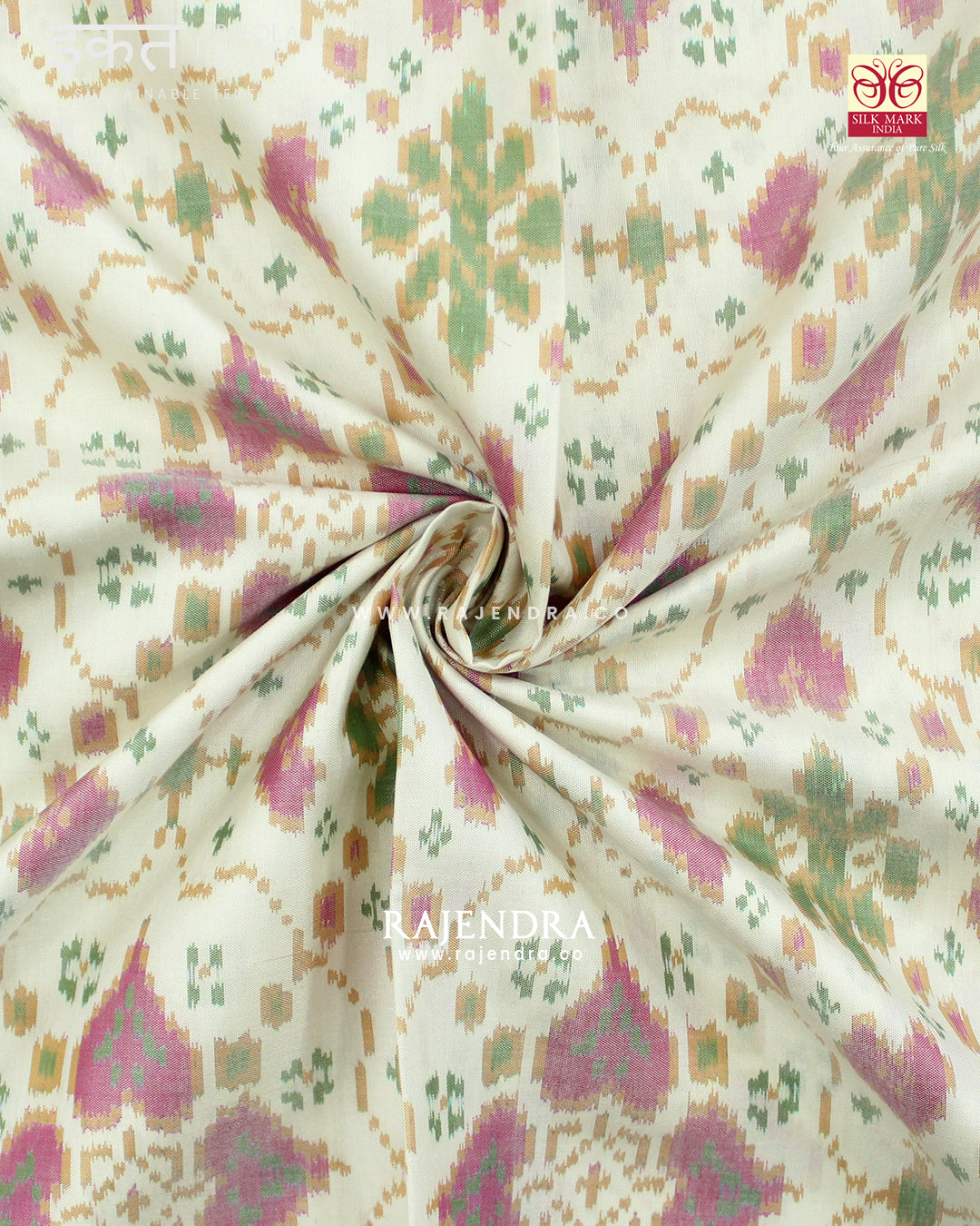Exclusive Chabadi Design Pink and Off-white Single Ikat Rajkot Patola Saree