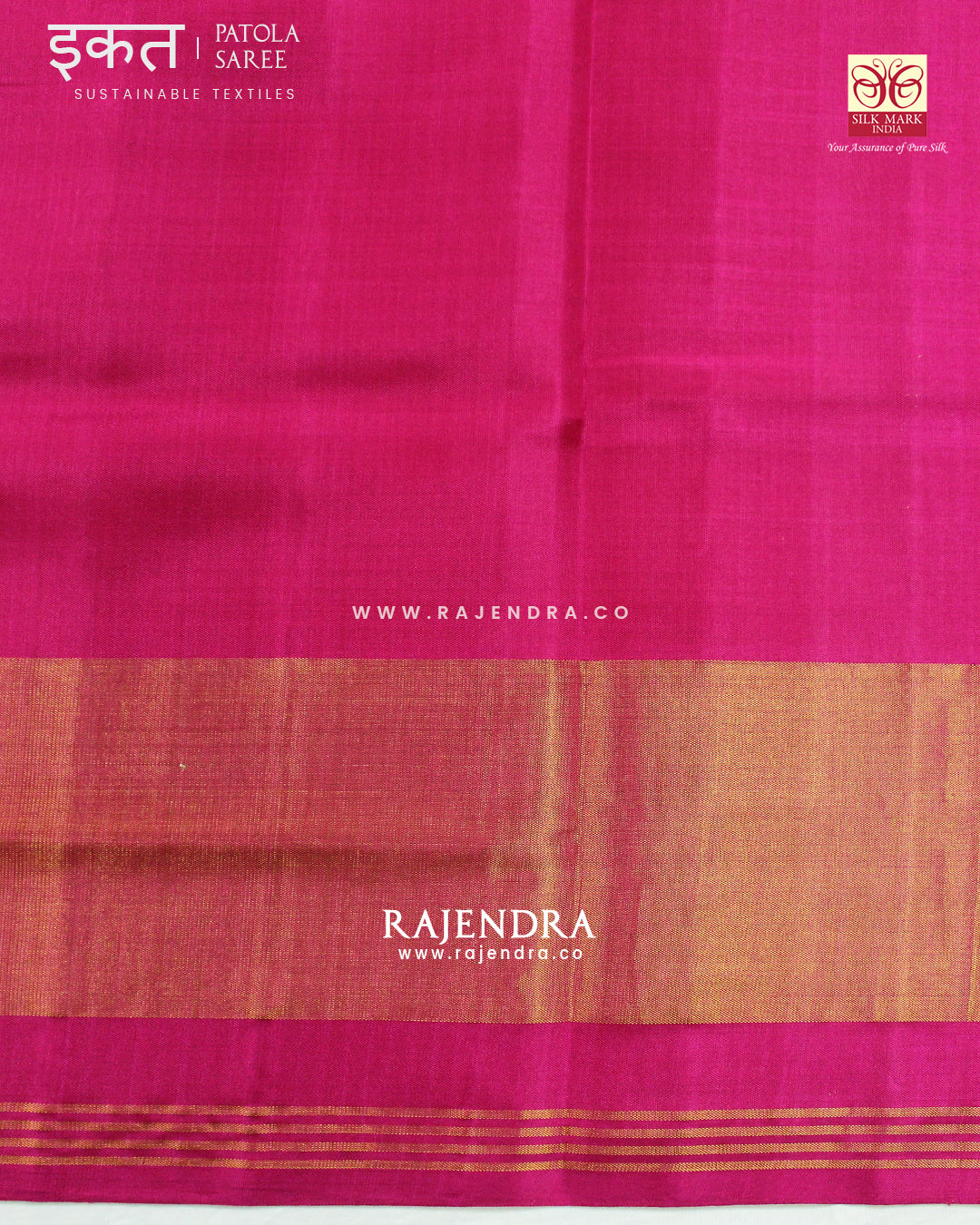 Exclusive Chabadi Design Pink and Off-white Single Ikat Rajkot Patola Saree