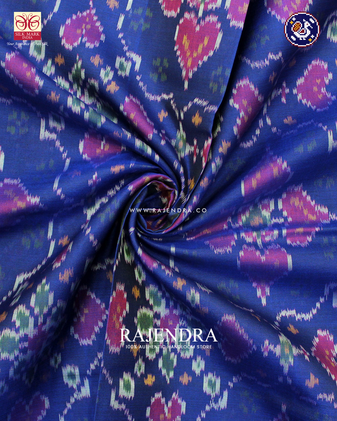 Traditional Chabadi Design Red and Blue Purple Rajkot Patola Saree