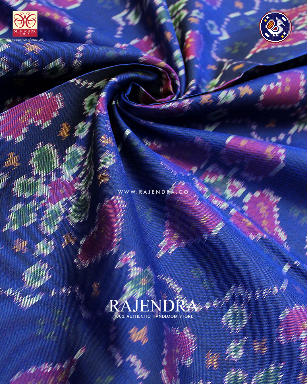 Traditional Chabadi Design Red and Blue Purple Rajkot Patola Saree