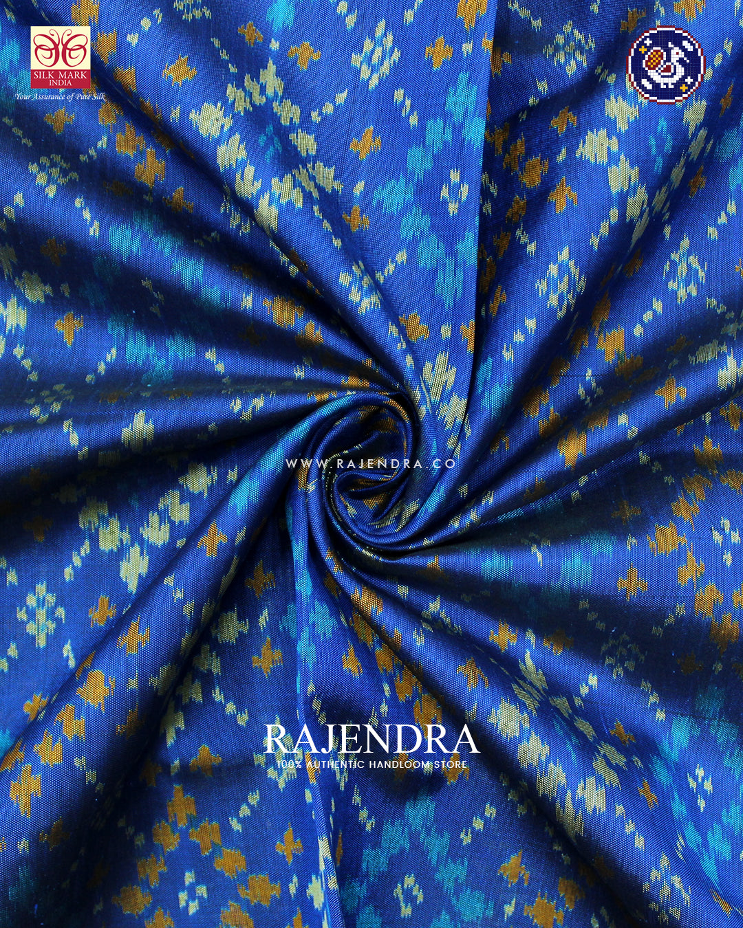 Traditional Chanda Design Blue Rajkot Patola Saree