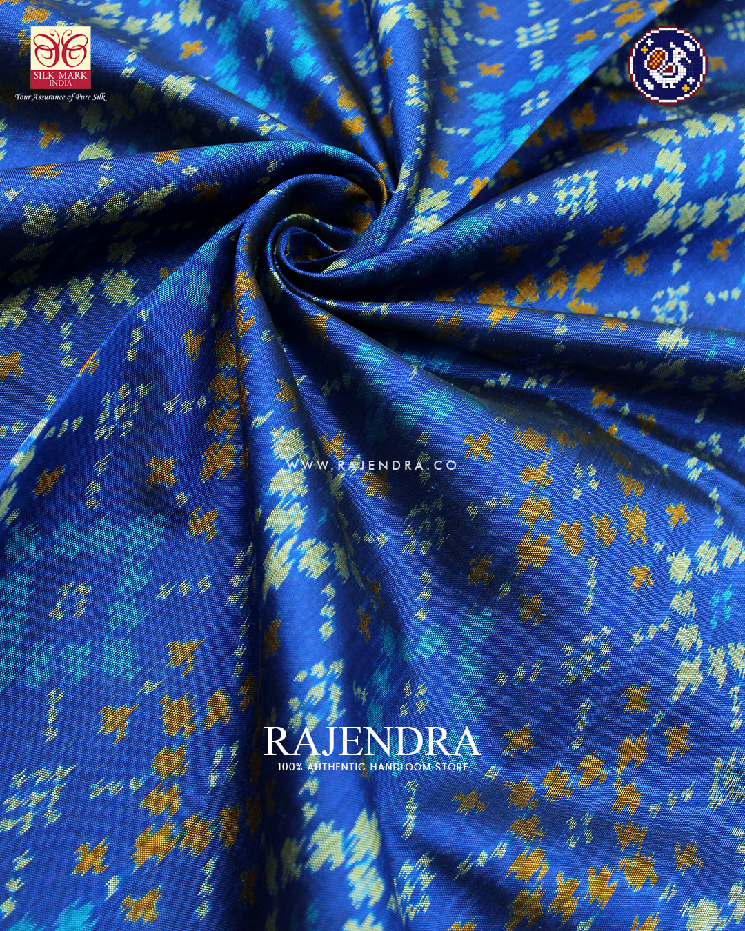 Traditional Chanda Design Blue Rajkot Patola Saree