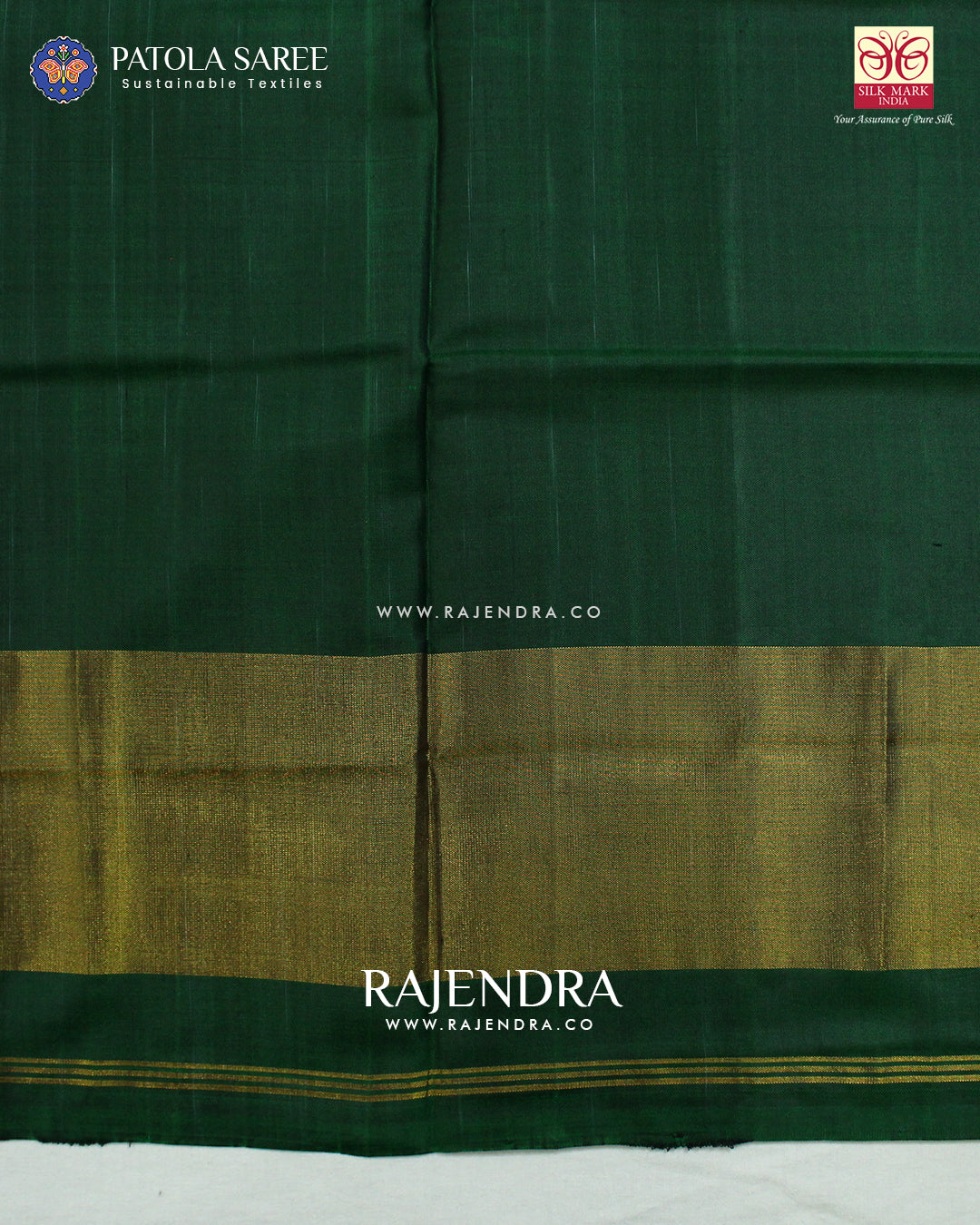 Traditional Chanda Design Green Single Ikat Rajkot Patola Saree