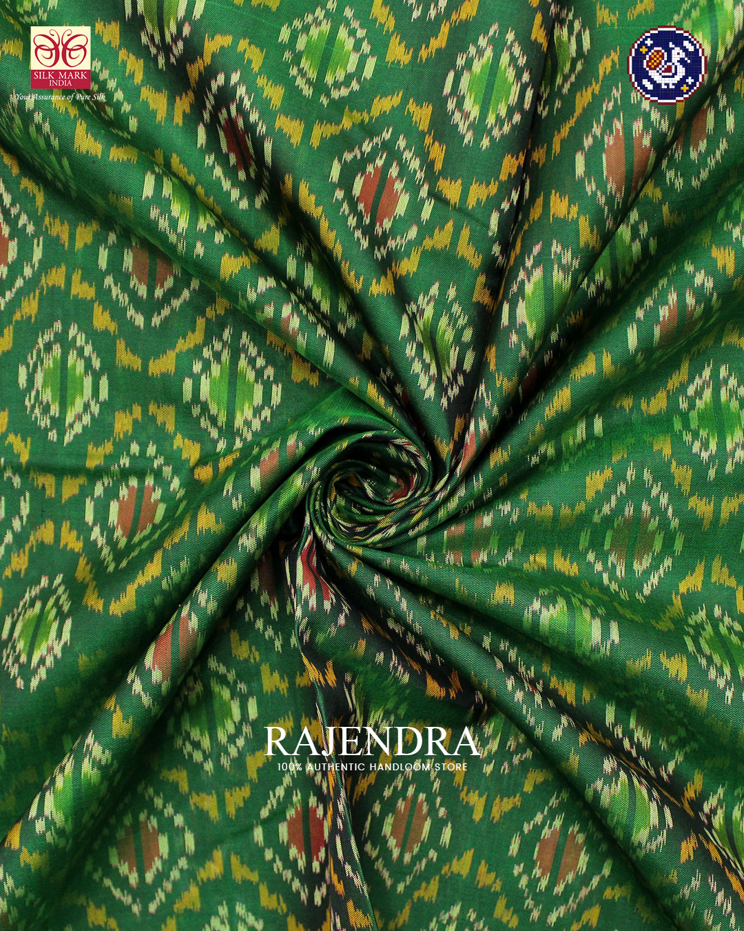 Exclusive Chanda Design Red and Green Rajkot Patola Saree