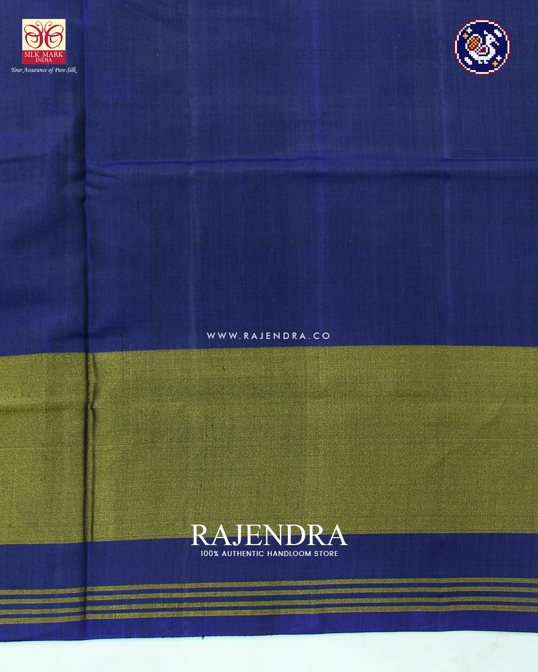 Traditional Navratna Design Dark Navy Blue Rajkot Patola Saree