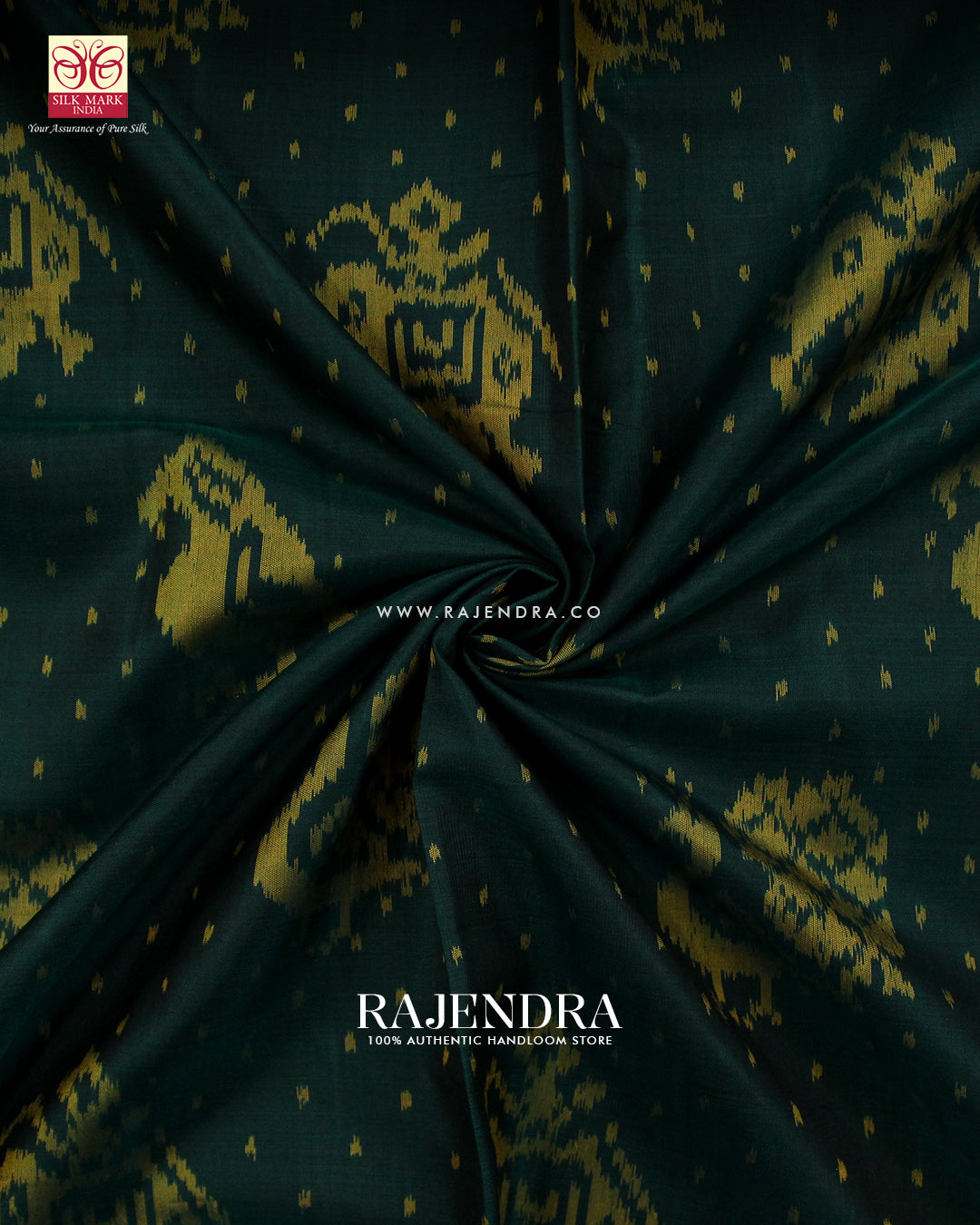 Exclusive Elephant Peacock Motif Single Ikat Rajkot Patola Saree