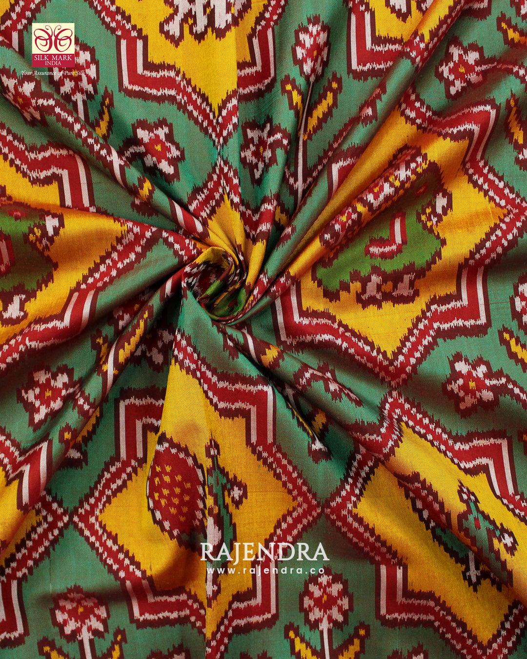 Exclusive Star Design Red and Yellow Ikat Rajkot Patola Saree