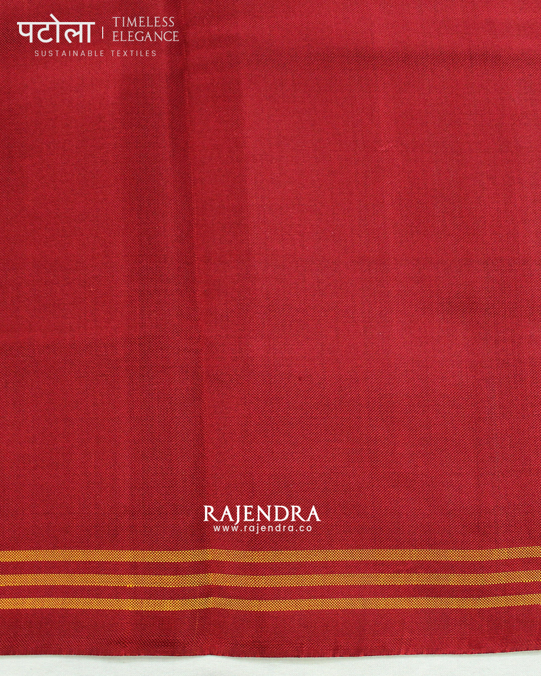 Exclusive Chabadi Hathi Red and Green Semi Double Ikat Rajkot Patola Saree