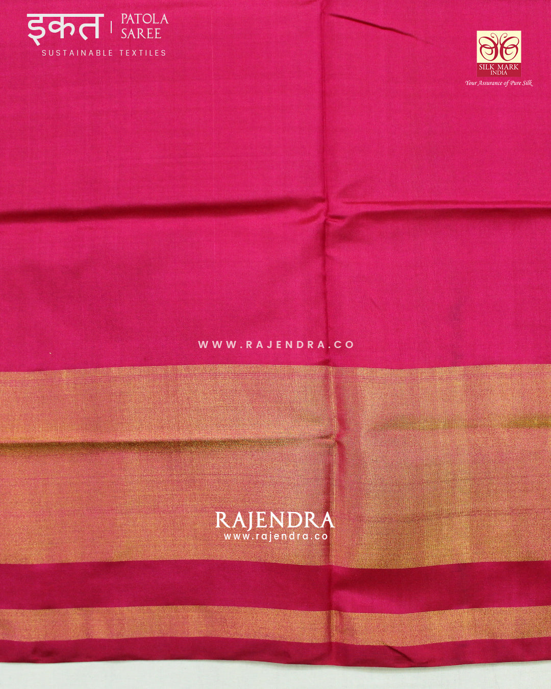 Exclusive Flowers Design Light Green Pink Single Ikat Rajkot Patola Saree
