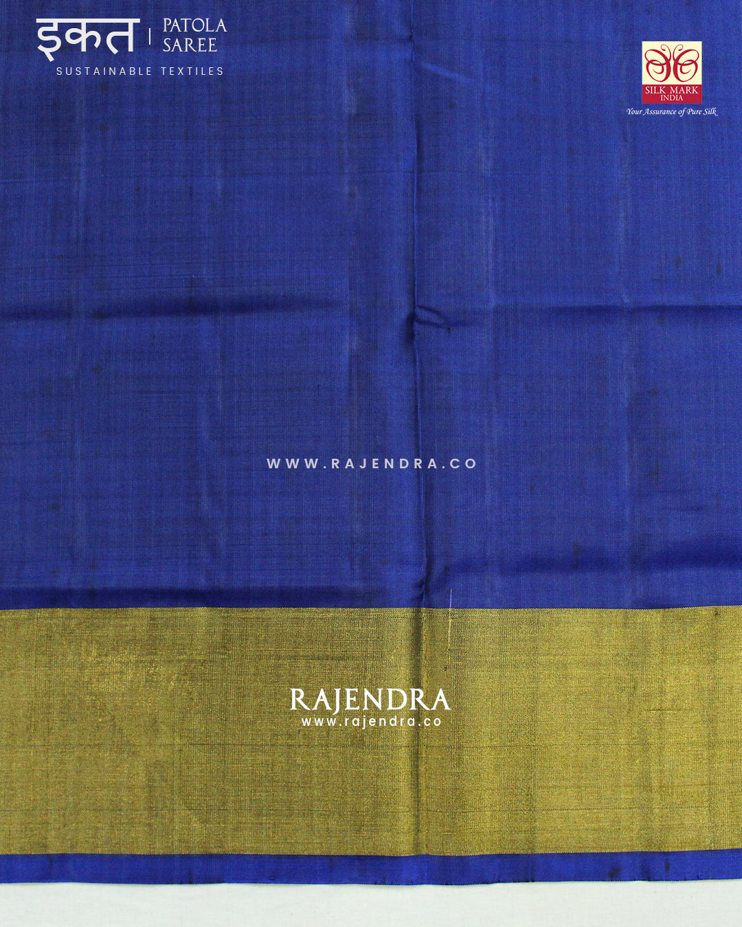 Exclusive Parrot Motif Blue Single Ikat Rajkot Patola Saree