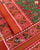 Exclusive Fish Motif Red and Green Ikat Rajkot Patola Saree