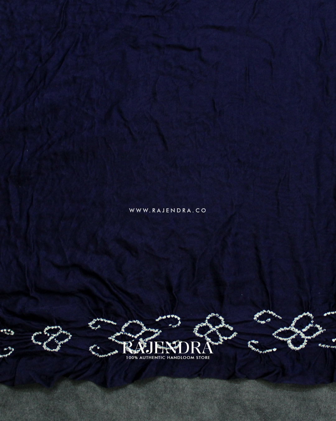 Fancy Design Dark Blue Gaji Silk Hand Tie-dye Bandhani Saree