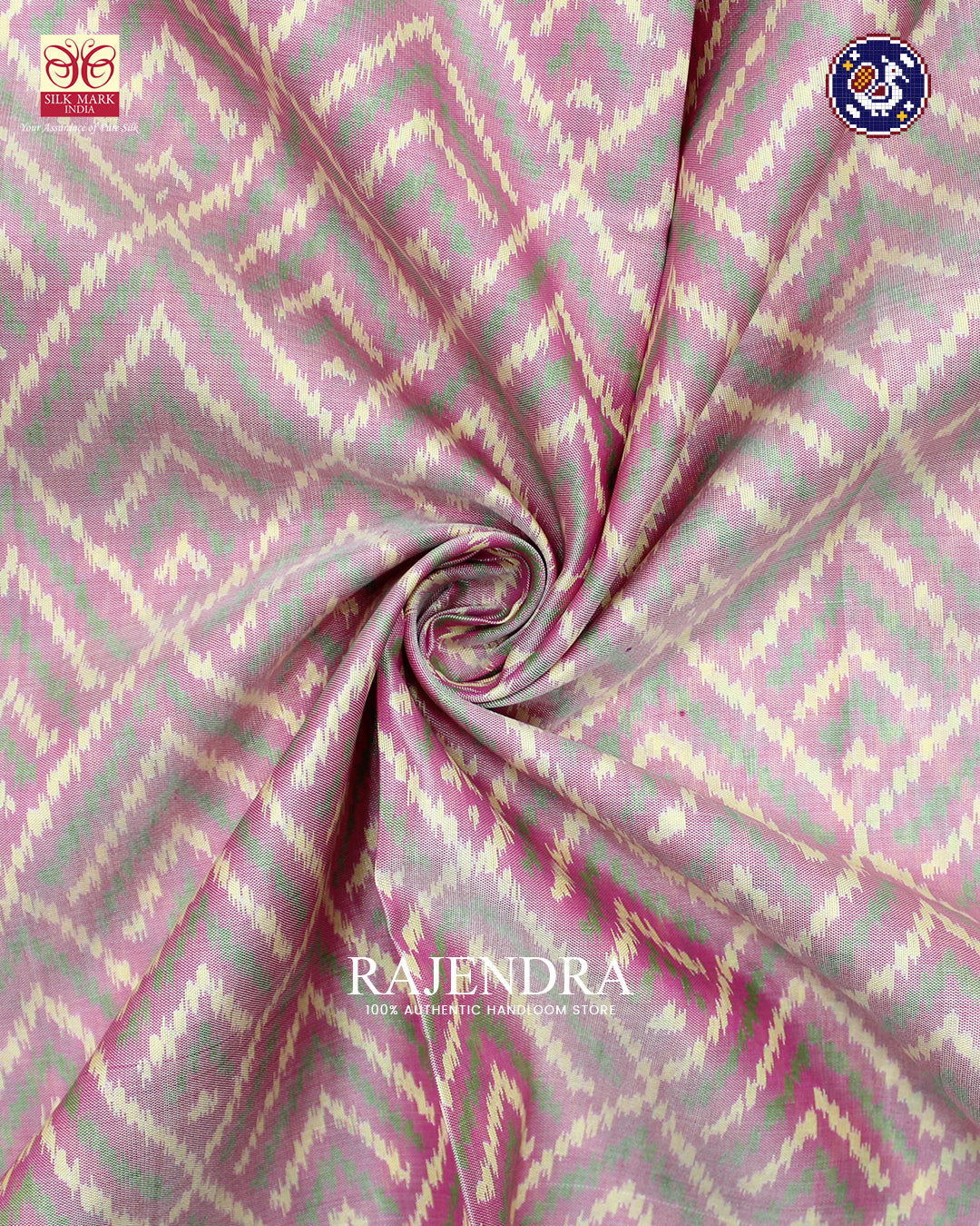 Exclusive Laheriya Design Baby Pink and Purple Rajkot Patola Saree