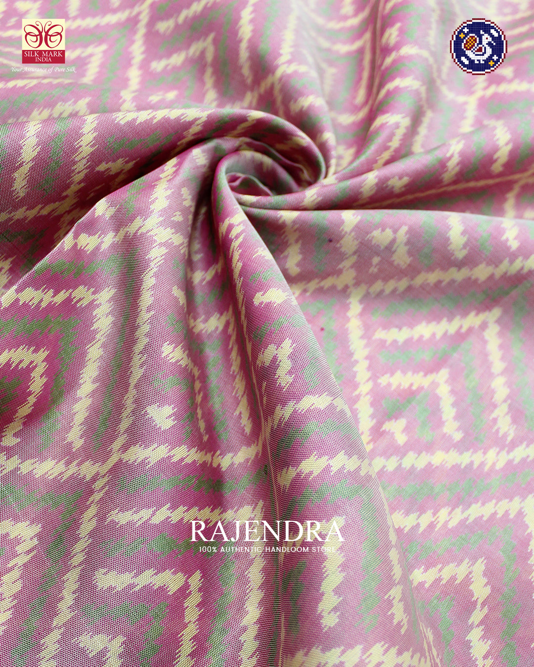 Exclusive Laheriya Design Baby Pink and Purple Rajkot Patola Saree