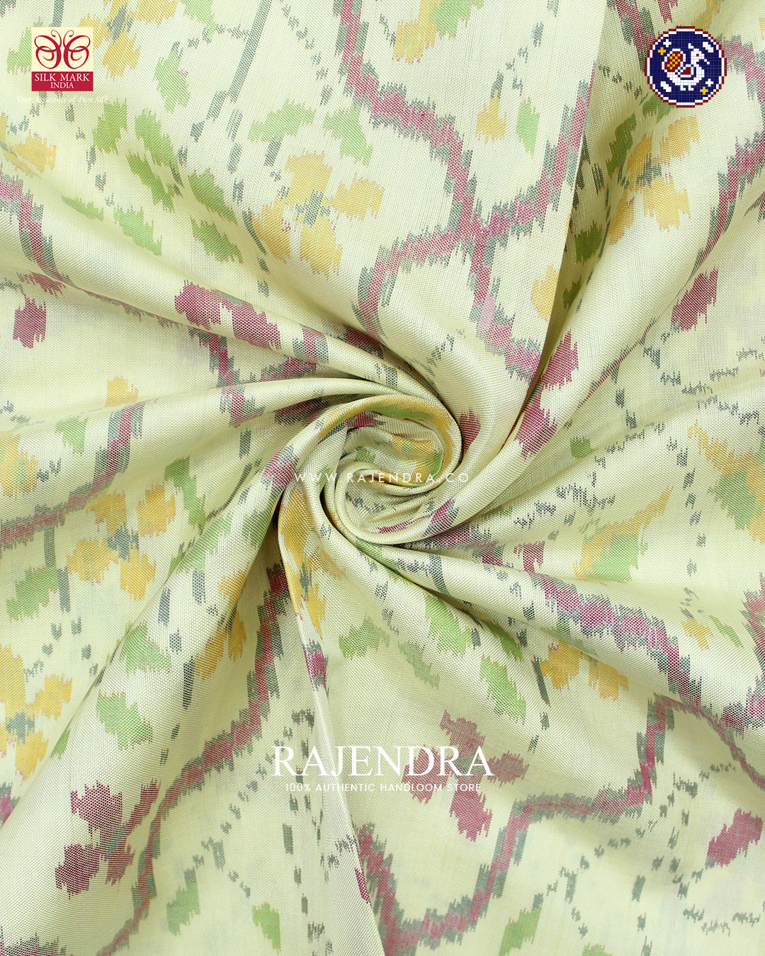 Exclusive Parrot Border Fancy Design Off White Ikat Patola Saree
