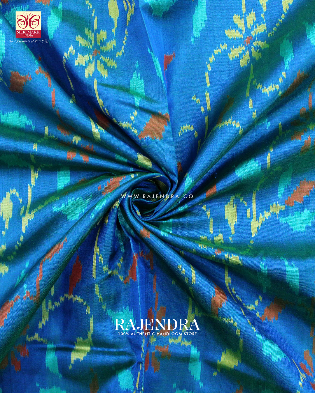 Exclusive Flowers Design Blue Single Ikat Rajkot Patola Saree