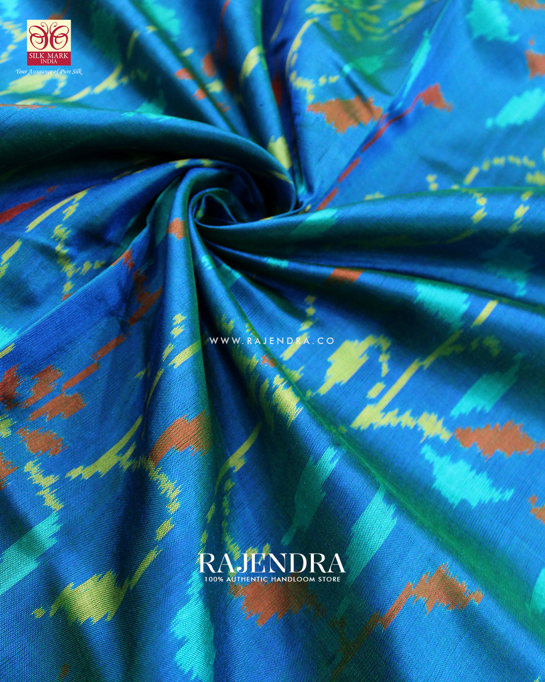 Exclusive Flowers Design Blue Single Ikat Rajkot Patola Saree