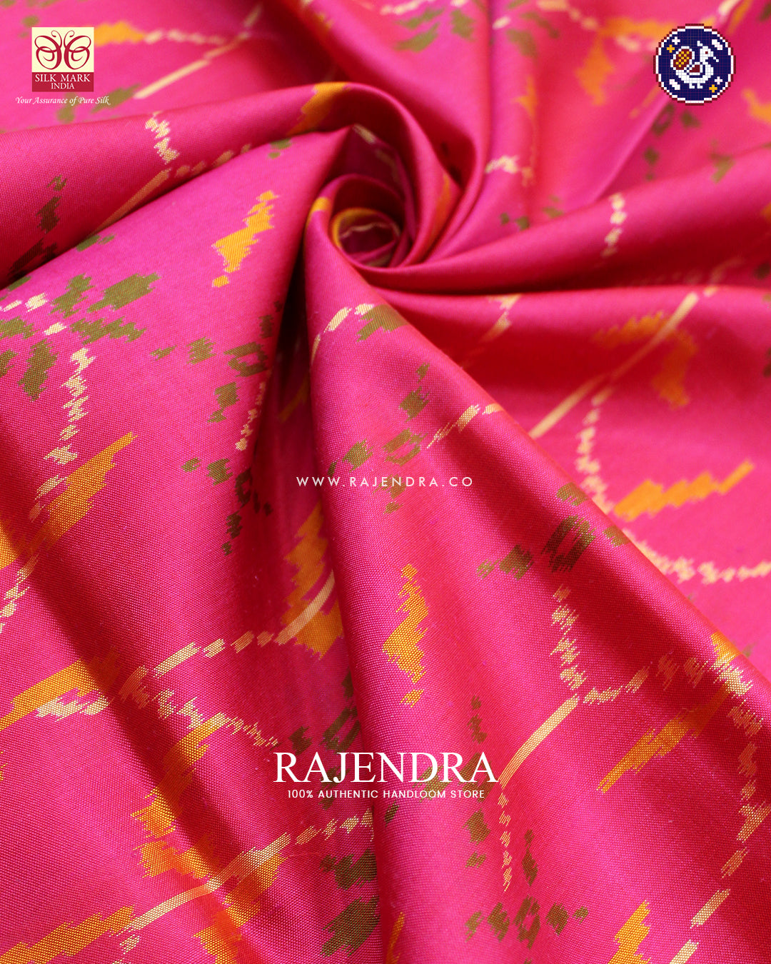 Exclusive Flowers Design Pink and Purple Single Ikat Rajkot Patola Saree