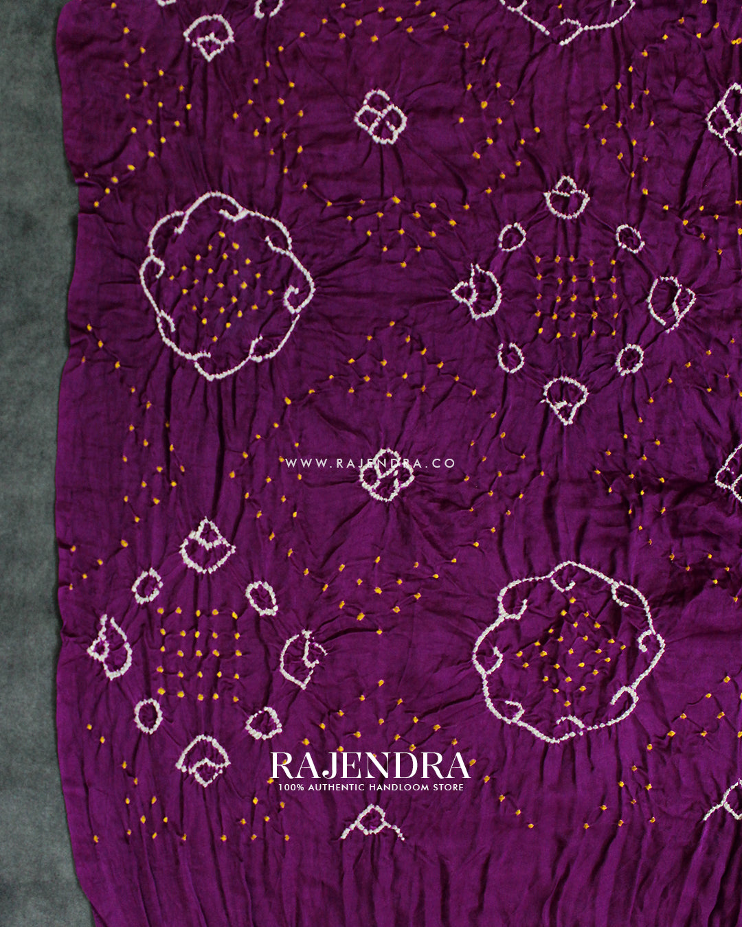Fancy Design Magenta Gaji Silk Hand Tie-dye Bandhani Saree