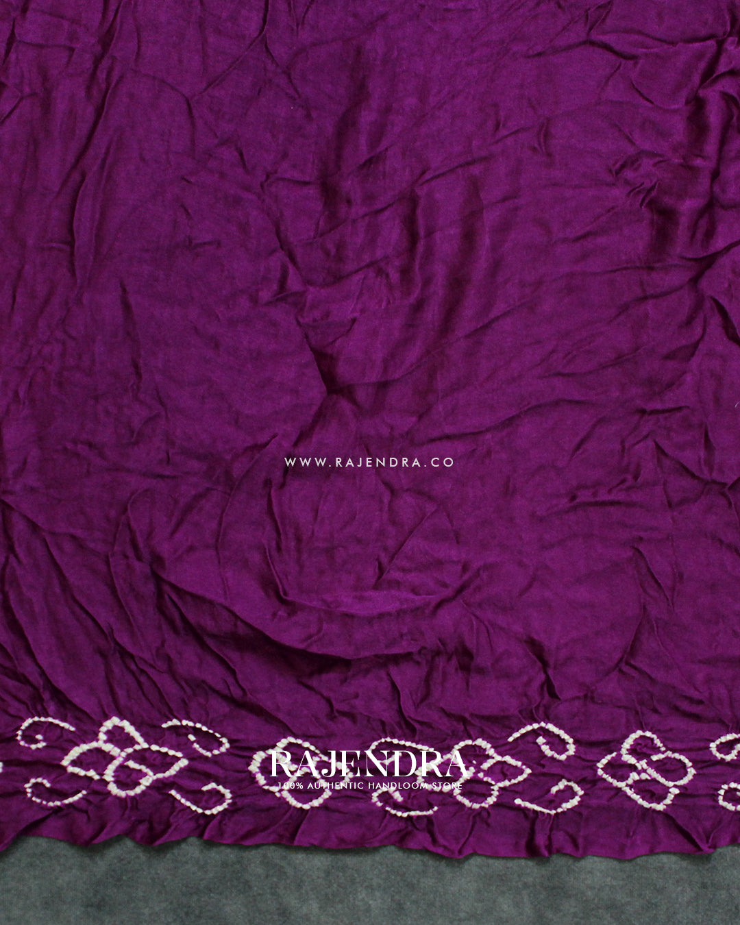 Fancy Design Magenta Gaji Silk Hand Tie-dye Bandhani Saree