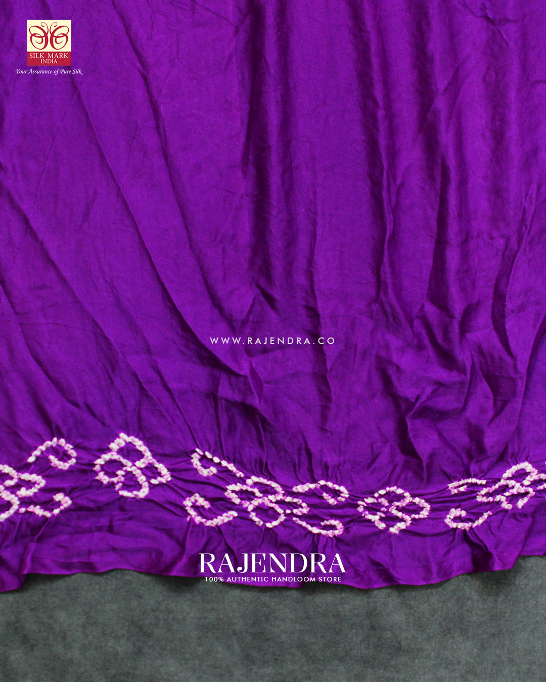 Fancy Design Pink Purple Pure Gaji Silk Hand Tie-dye Bandhani Saree
