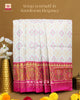 Handwoven Panchanda Bhat Pink and White Single Ikkat Rajkot Patola Saree