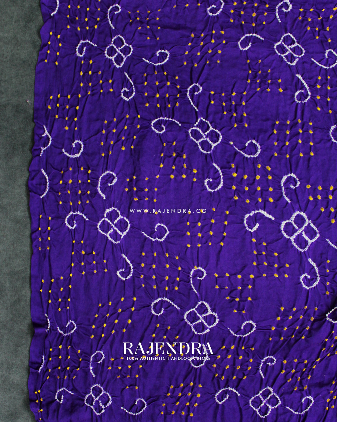 Fancy Design Purple Pure Gaji Silk Hand Tie-dye Bandhani Saree
