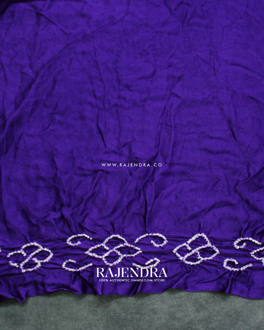 Fancy Design Purple Pure Gaji Silk Hand Tie-dye Bandhani Saree