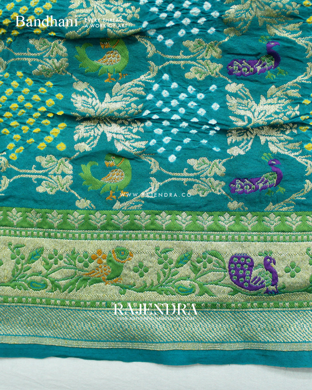 Exclusive Figure Design Pure Khadi Georgette Banarasi Bandhani Saree