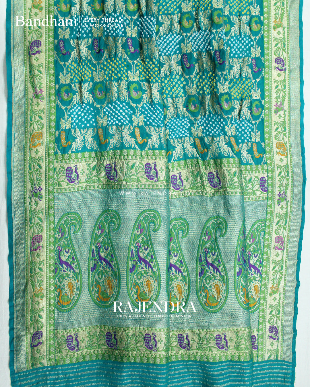 Exclusive Figure Design Pure Khadi Georgette Banarasi Bandhani Saree