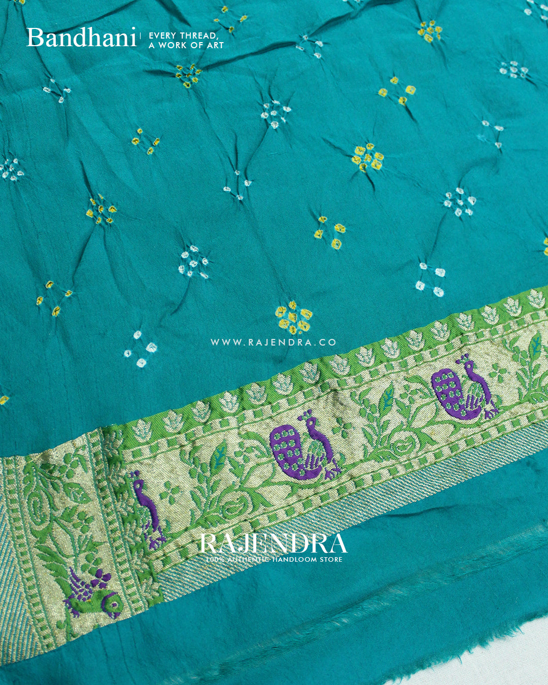Exclusive Figure Design Pure Khadi Georgette Banarasi Bandhani Saree