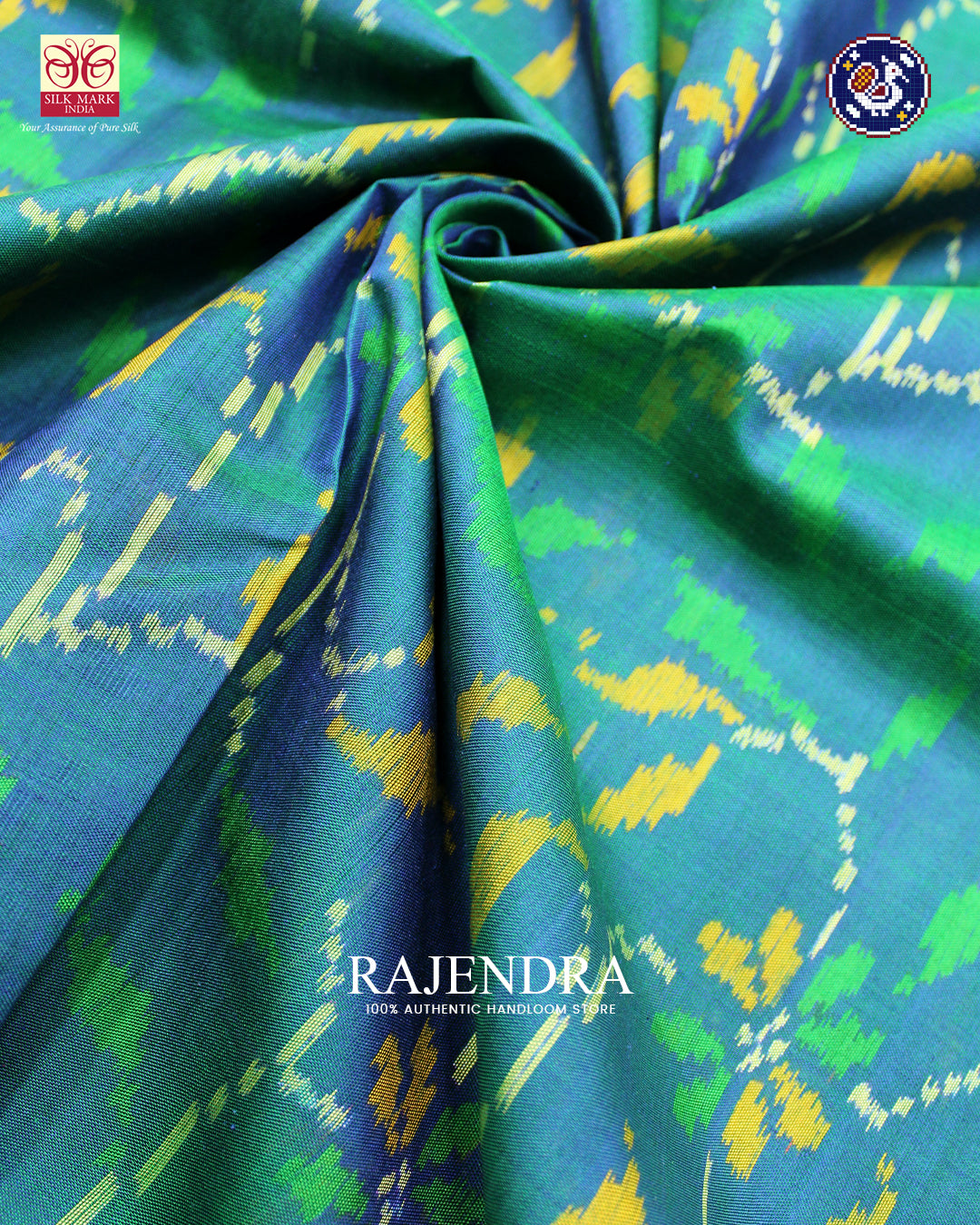 Exclusive Flowers Design Pink and Blue Rajkot Patola Saree