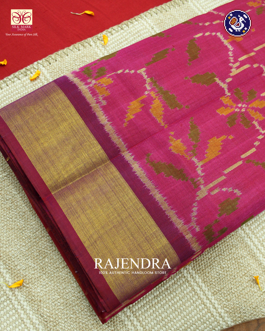 Exclusive Flowers Design Pink Purple Rajkot Patola Saree
