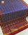 Exclusive Flowers Bhat Red and Blue Semi Double Ikkat Rajkot Patola Saree