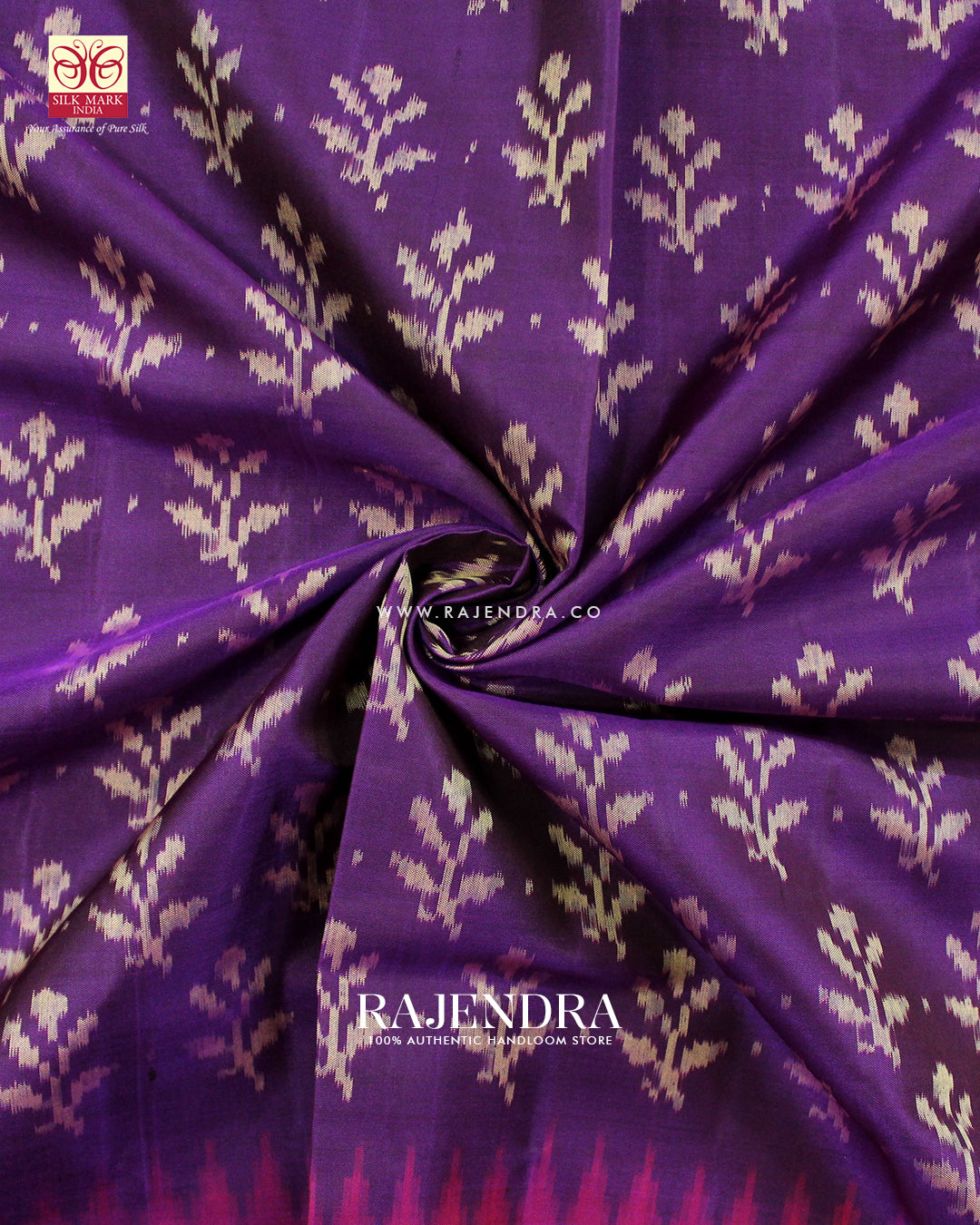 Exclusive Flowers Design Pink and Purple Single Ikat Rajkot Patola Saree