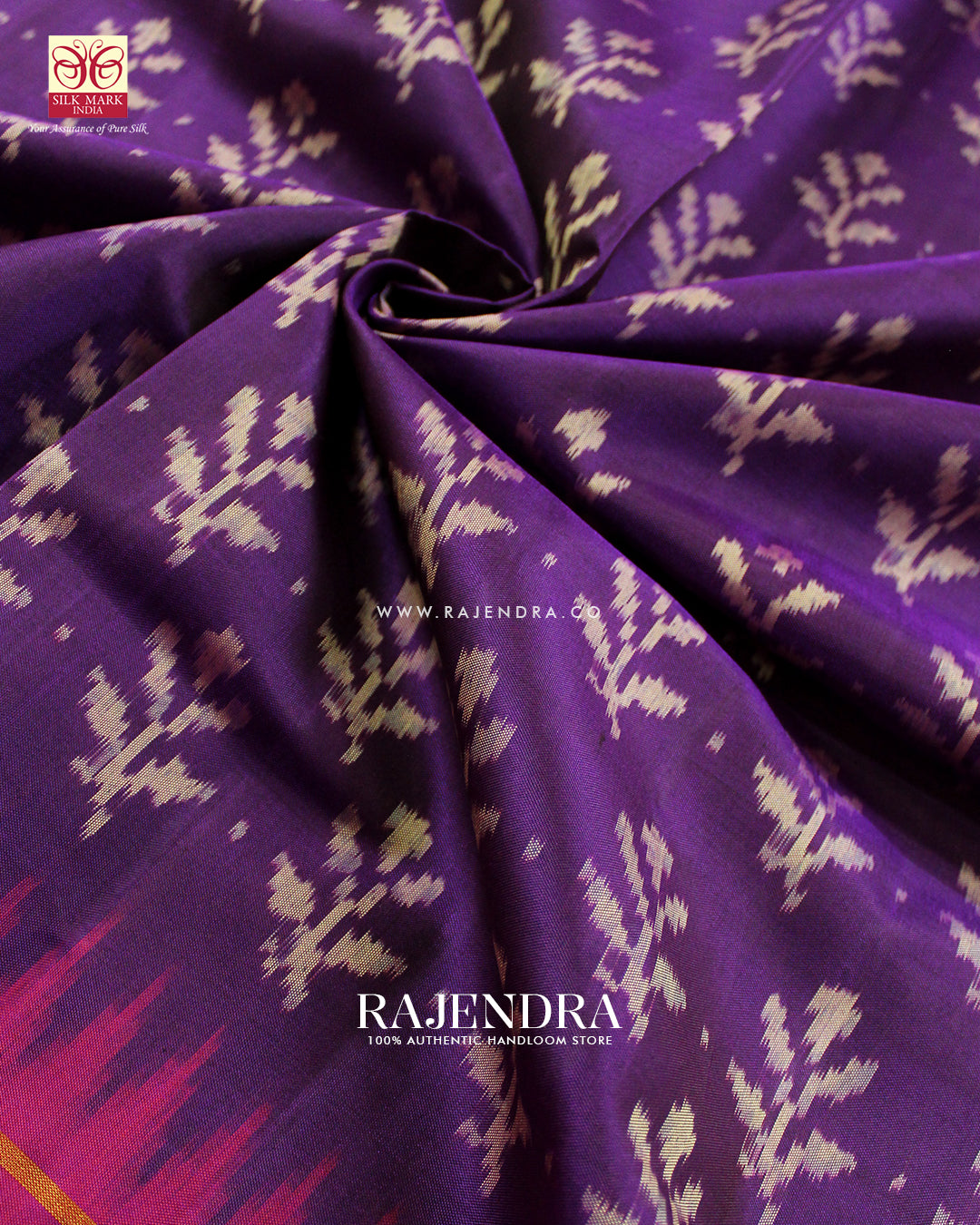 Exclusive Flowers Design Pink and Purple Single Ikat Rajkot Patola Saree