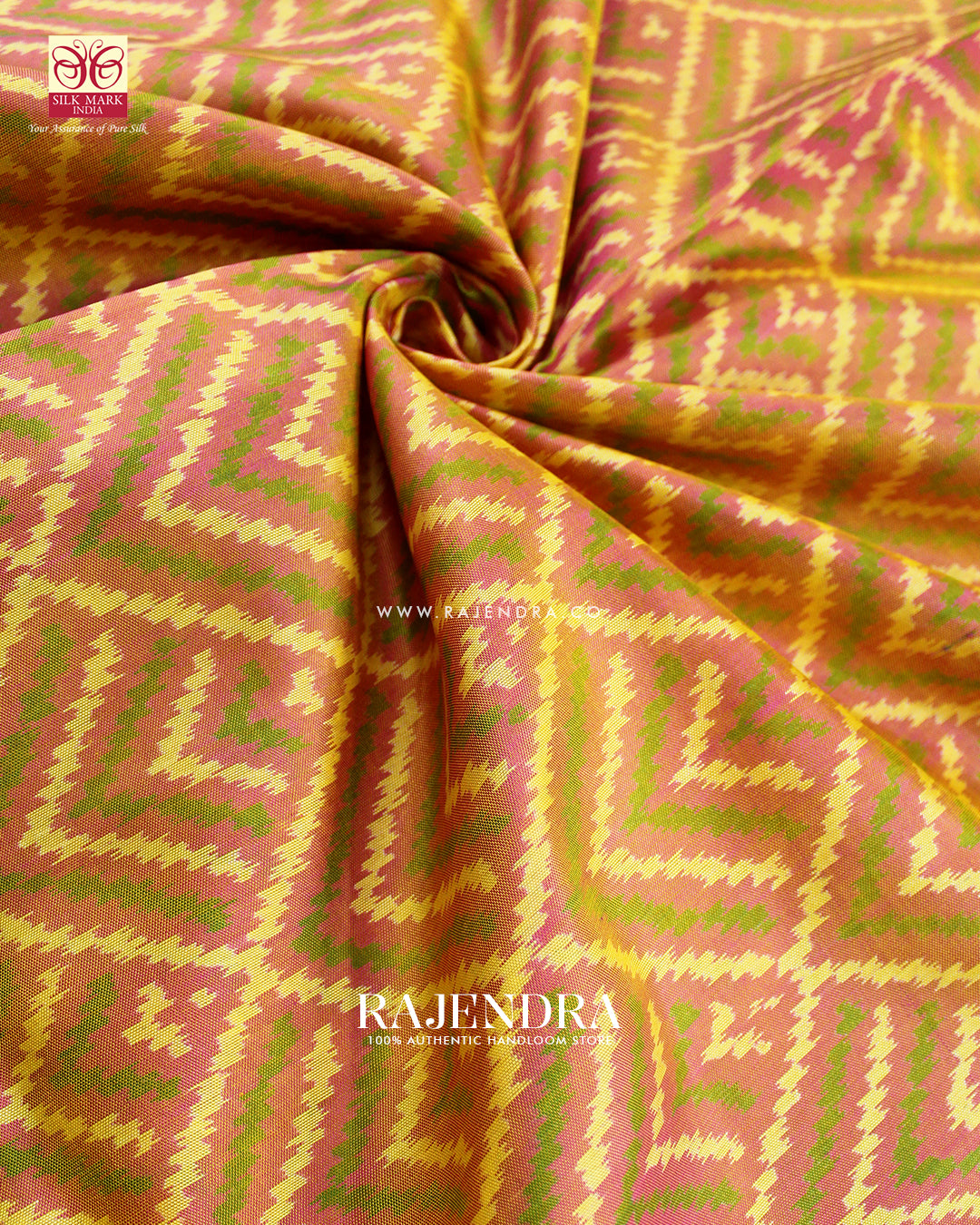 Exclusive Fancy Design Peach and Purple Single Ikat Rajkot Patola Saree