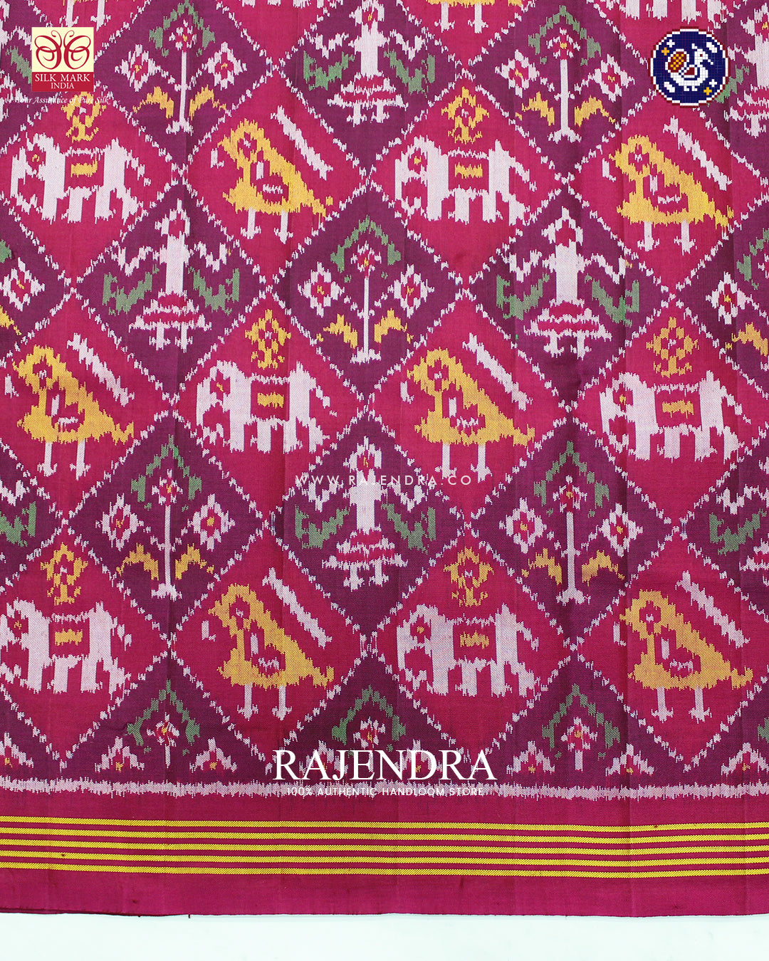 Exclusive Gala Border Pink Ikat Rajkot Patola Saree