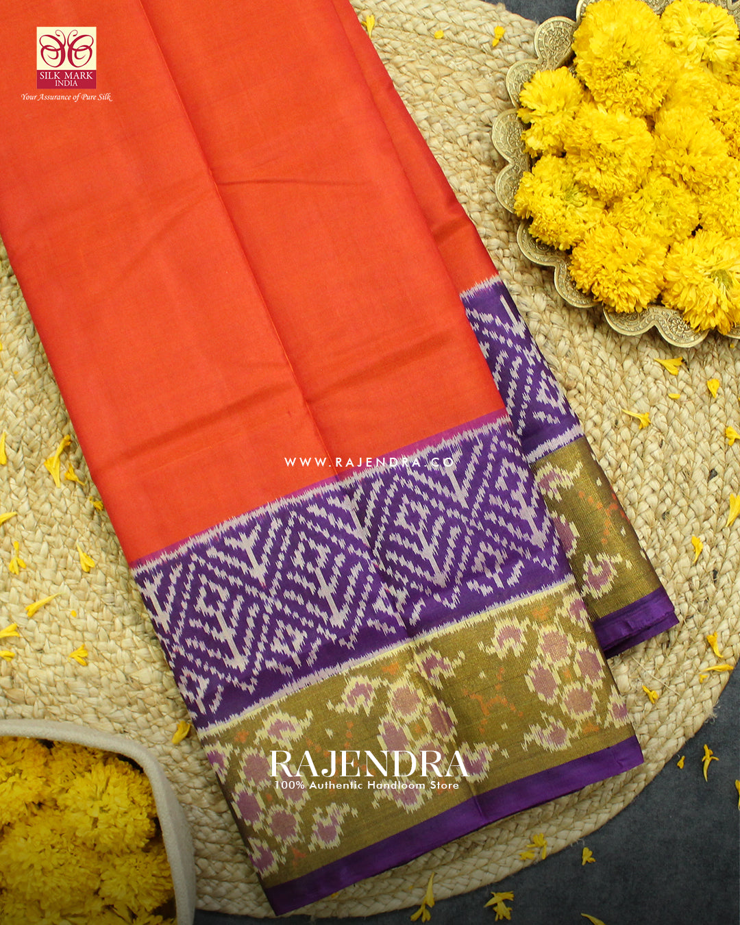 Exclusive Gala Border Purple and Red Single Ikat Rajkot Patola Saree