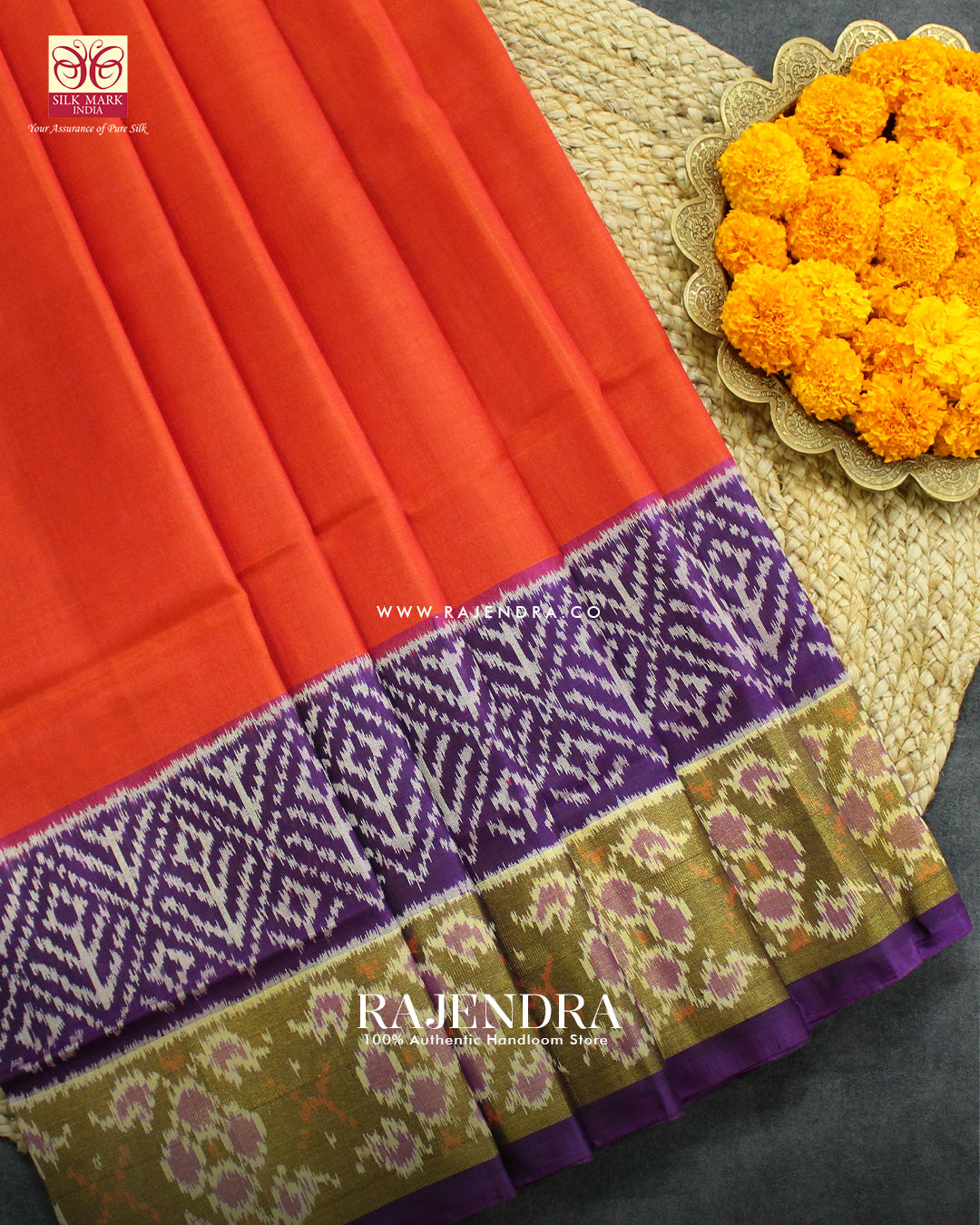 Exclusive Gala Border Purple and Red Single Ikat Rajkot Patola Saree