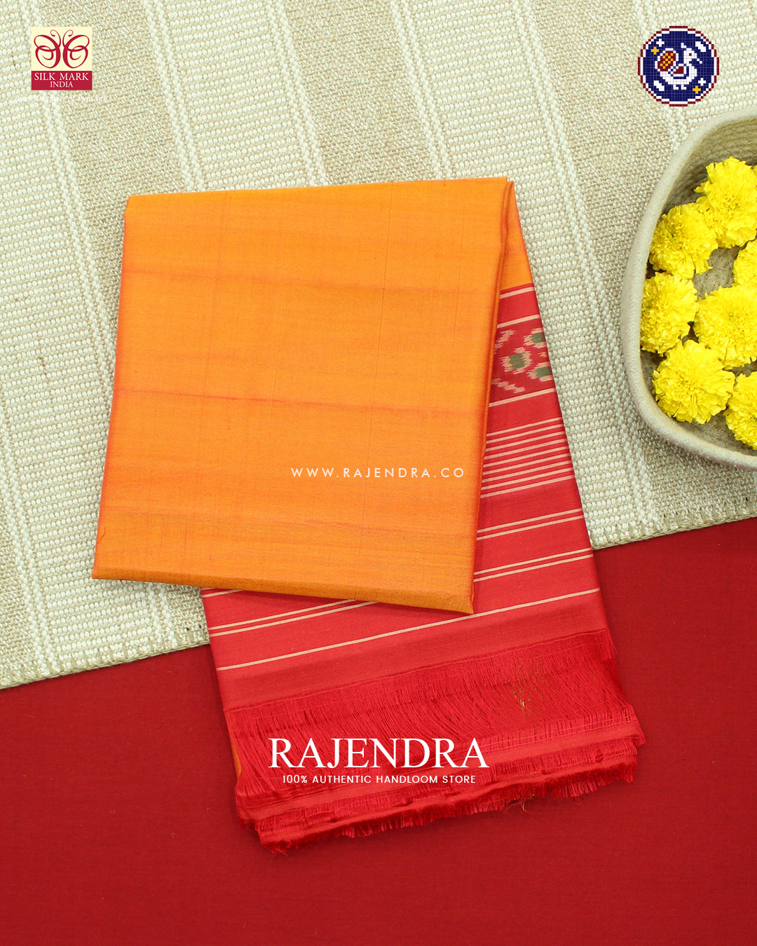 Exclusive Gala Border Red and Mustard Rajkot Patola Dupatta