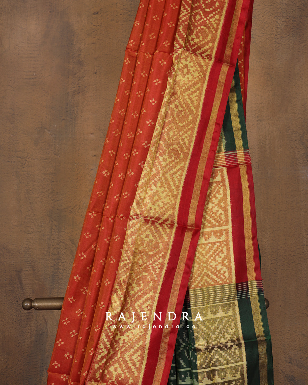 Exclusive Ganga Jamna Triple Color Single Ikat Rajkot Patola Saree