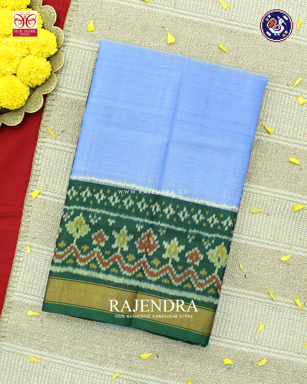 Exclusive Gala Border Green and Blue Rajkot Patola Saree