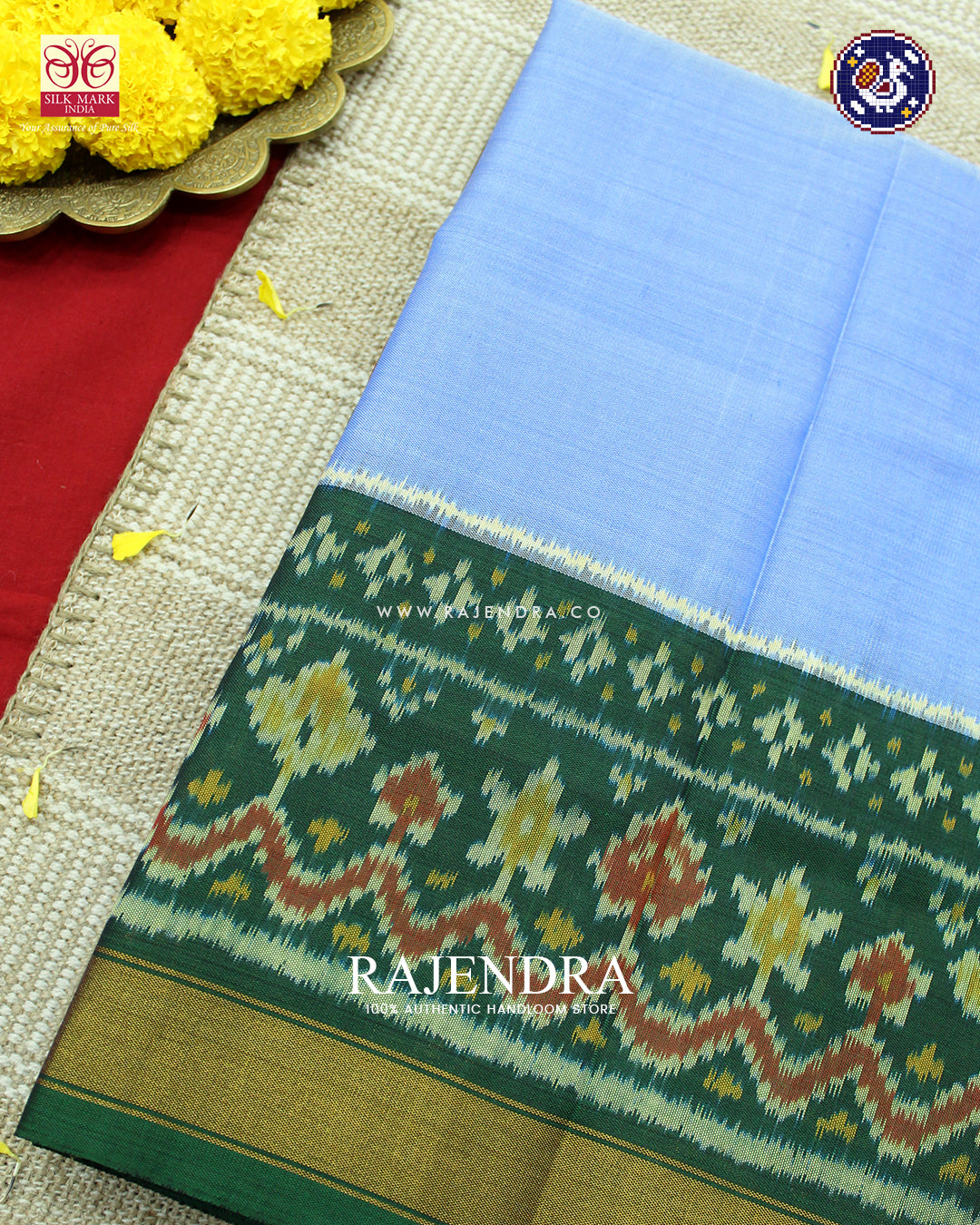 Exclusive Gala Border Green and Blue Rajkot Patola Saree
